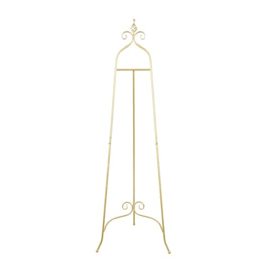 63" Gold Metal Scroll 3-Tier Display Easel
